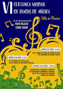 Cartel del VI Certamen Nacional de Bandas de Música de Olivares