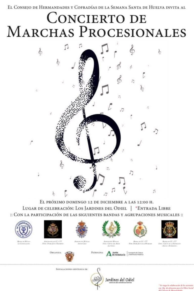 Cartel del Concierto de Marchas Procesionales en Huelva