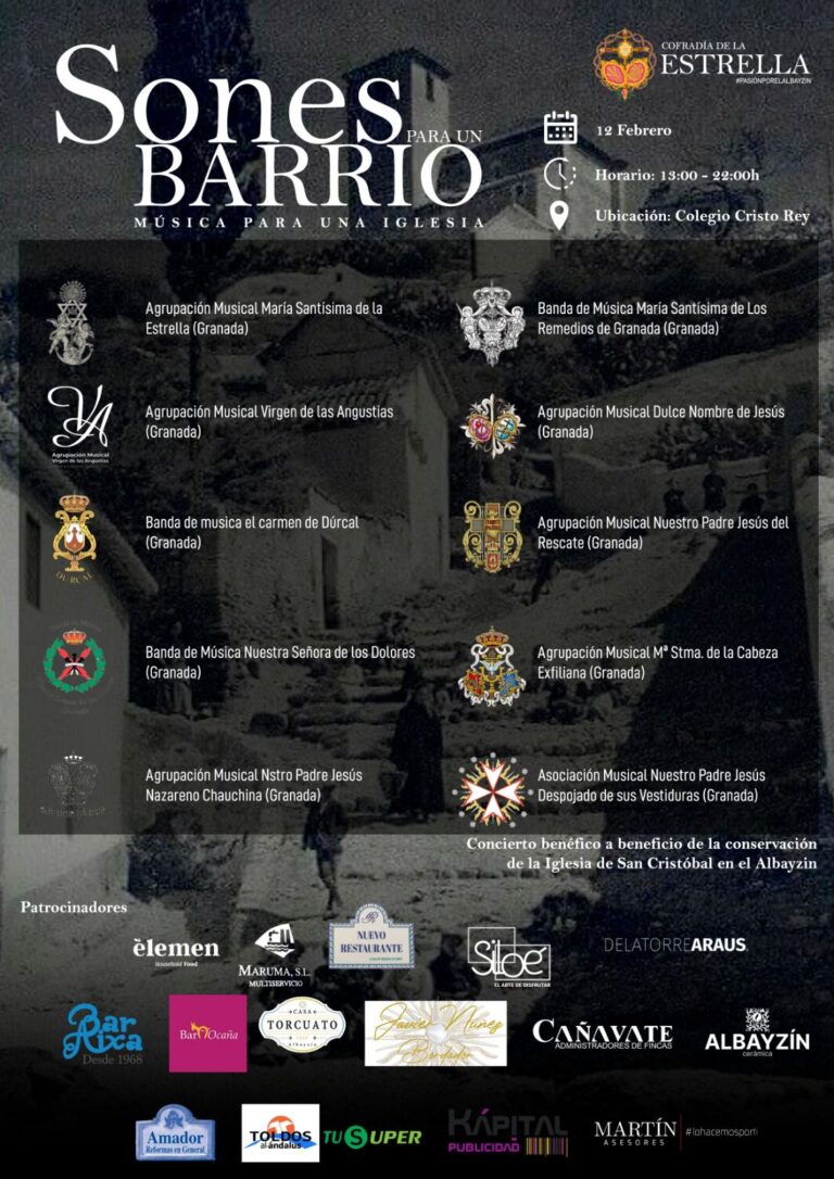 Cartel del Concierto de Sones de un Barrio - Música para una Iglesia