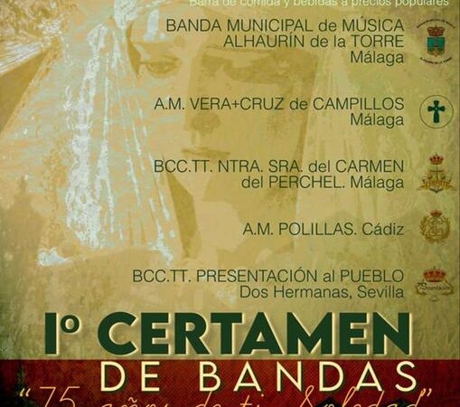 Cartel del I Certamen de Bandas "75 años de ti, Soledad"