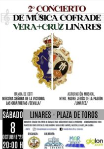 Cartel del II Concierto de Música Cofrade "Vera+Cruz Linares"