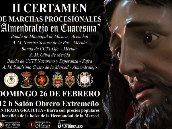 Cartel del II Certamen de Marchas Procesionales "Almendralejo en Cuaresma"