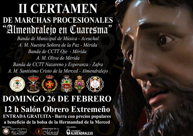 Cartel del II Certamen de Marchas Procesionales "Almendralejo en Cuaresma"