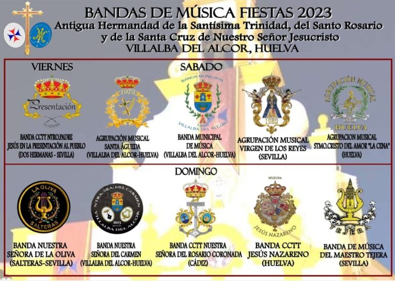 Cartel de los acompañamientos musicales de la Cruz de la Santísima Trinidad 2023