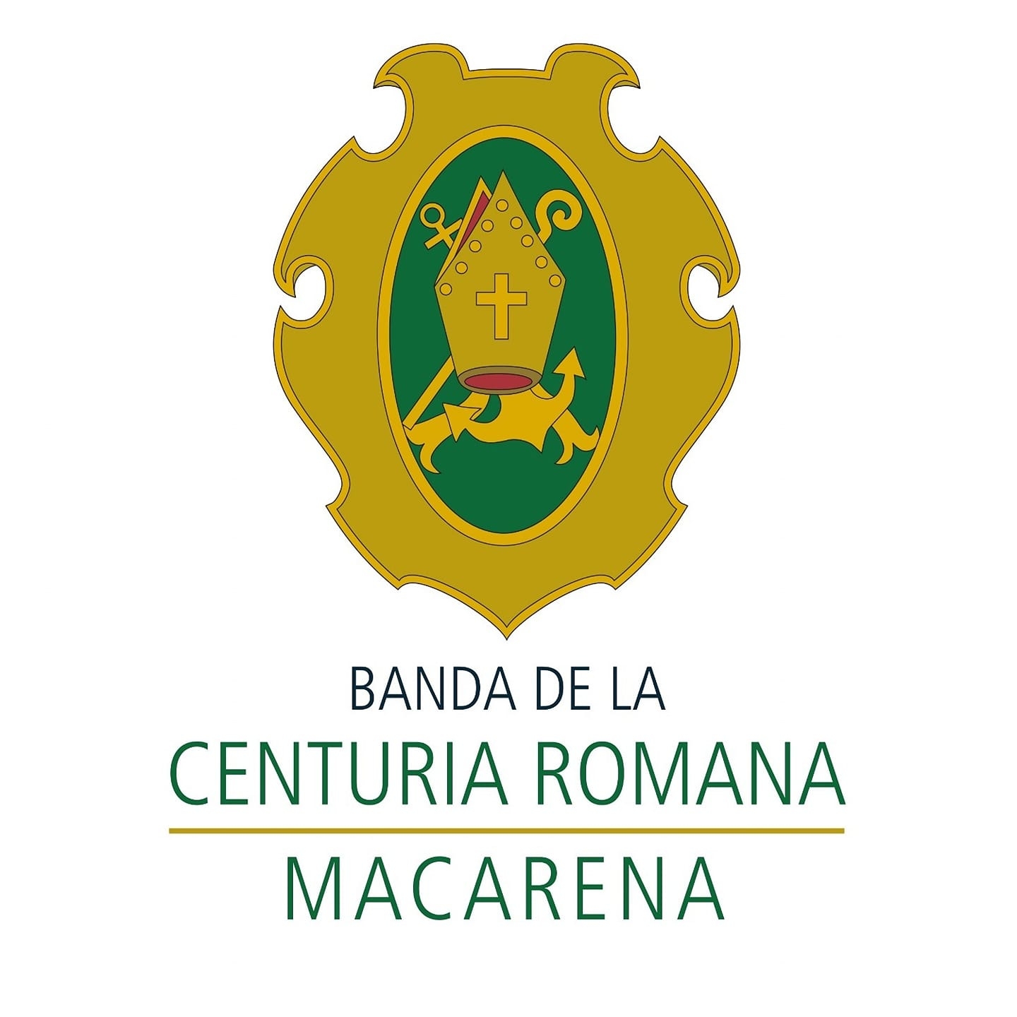 Escudo de la Banda de Cornetas y Tambores de la Centuria Romana Macarena de Sevilla