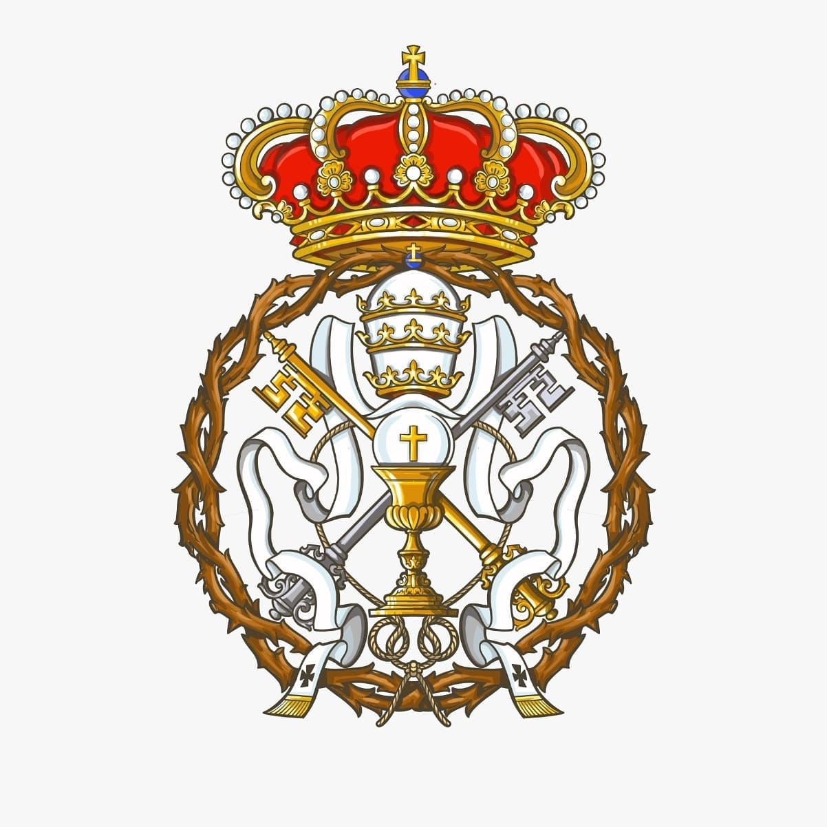 Escudo de la Pontificia, Real, Ilustre y Venerable Archicofradía Sacramental de Culto y Procesión del Santísimo Cristo de la Expiración y María Santísima de los Dolores Coronada de Málaga